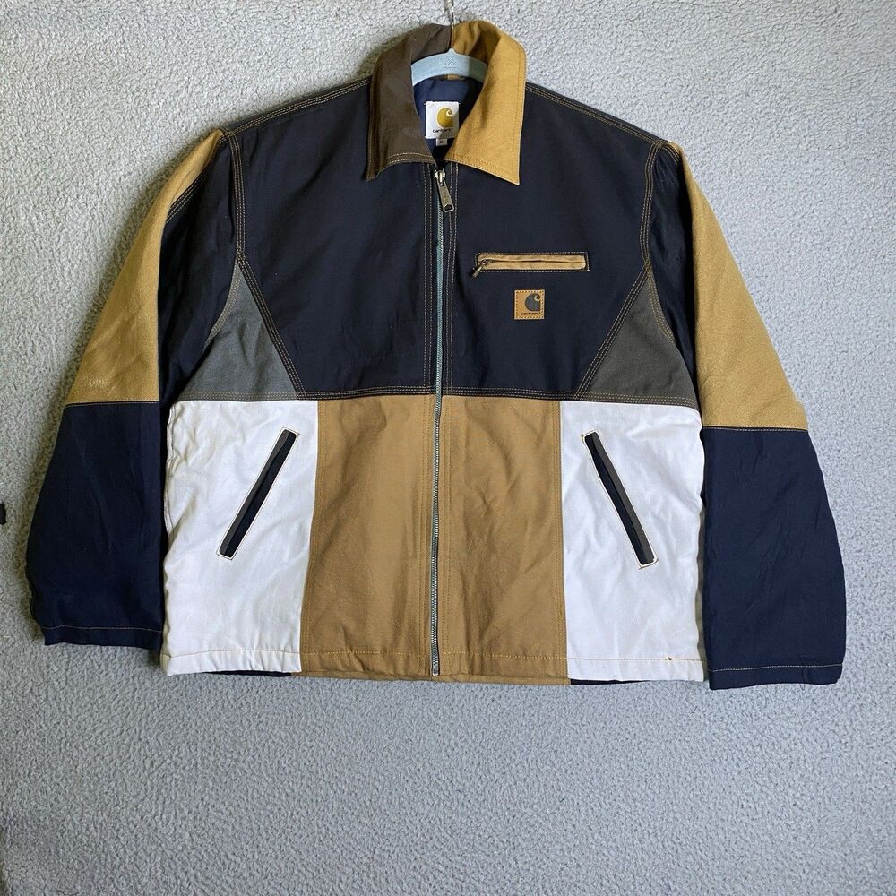 Carhartt Detroit Jacket Urban Outfitters Renewal Mens Medium Brown Colorblock